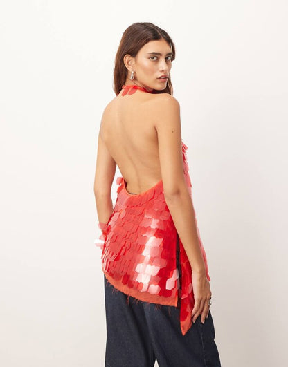The Ruby Sequin Halter